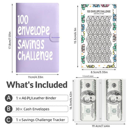 100 Envelope Saving Challenge Binder, Budget Binder